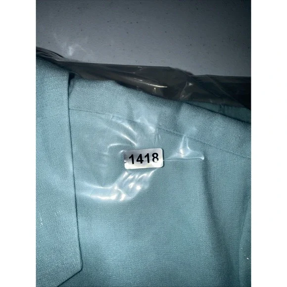 J JILL Love Linen Blazer Sea Glass Bl Single Button Unlined Jacket Petite Large - Picture 11 of 11